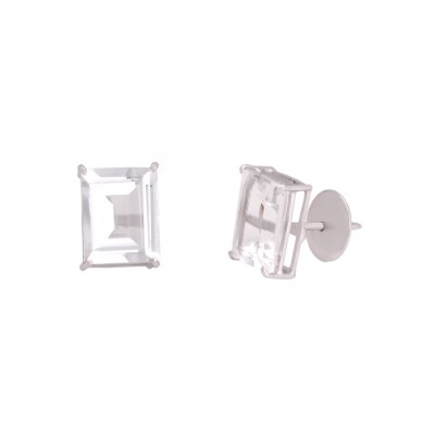 BRINCO BAGUETE EM TOPÁZIO BRANCO