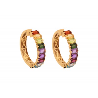 BRINCO ARGOLA RAINBOW BAGUETE