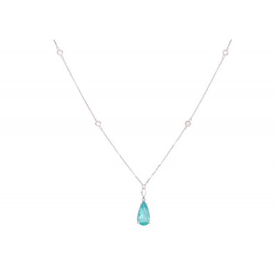 GARGANTILHA GOTA DE APATITA E CANHÕES COM DIAMONDS