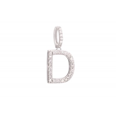 PINGENTE LETRA CRAVEJADA COM ARGOLA CLICK