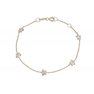 Pulseira com Zircônias Estrelas 