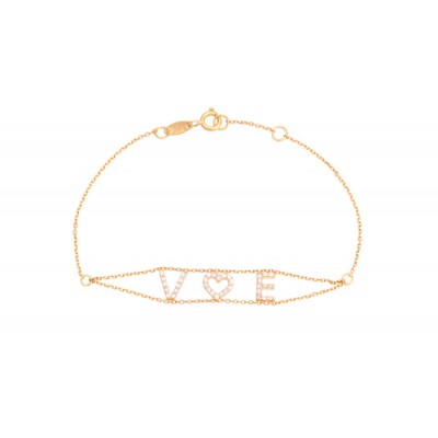 PULSEIRA INICIAIS E CORAÇÃO CRAVEJADOS COM DIAMONDS