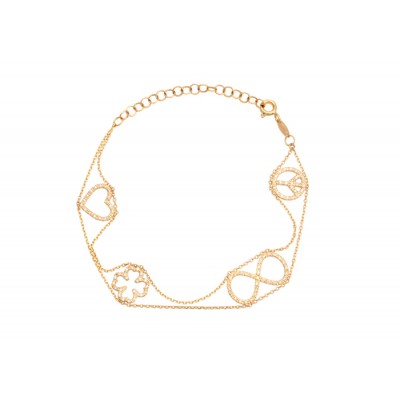 Pulseira com Símbolos cravejados 