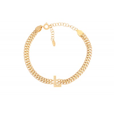 Pulseira lacraia com inicial em diamantes 