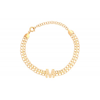 Pulseira com inicial em diamantes 