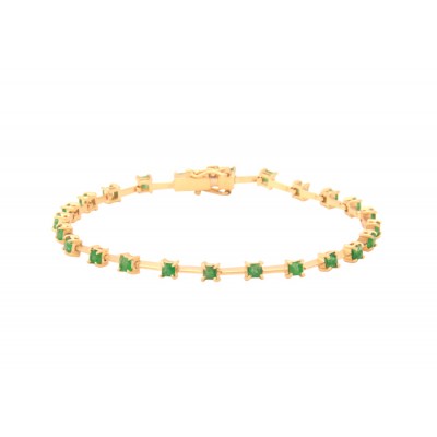 PULSEIRA RIVIERA FACA EM ESMERALDAS CARRÊ DE 2,5MM - 14,88 OF